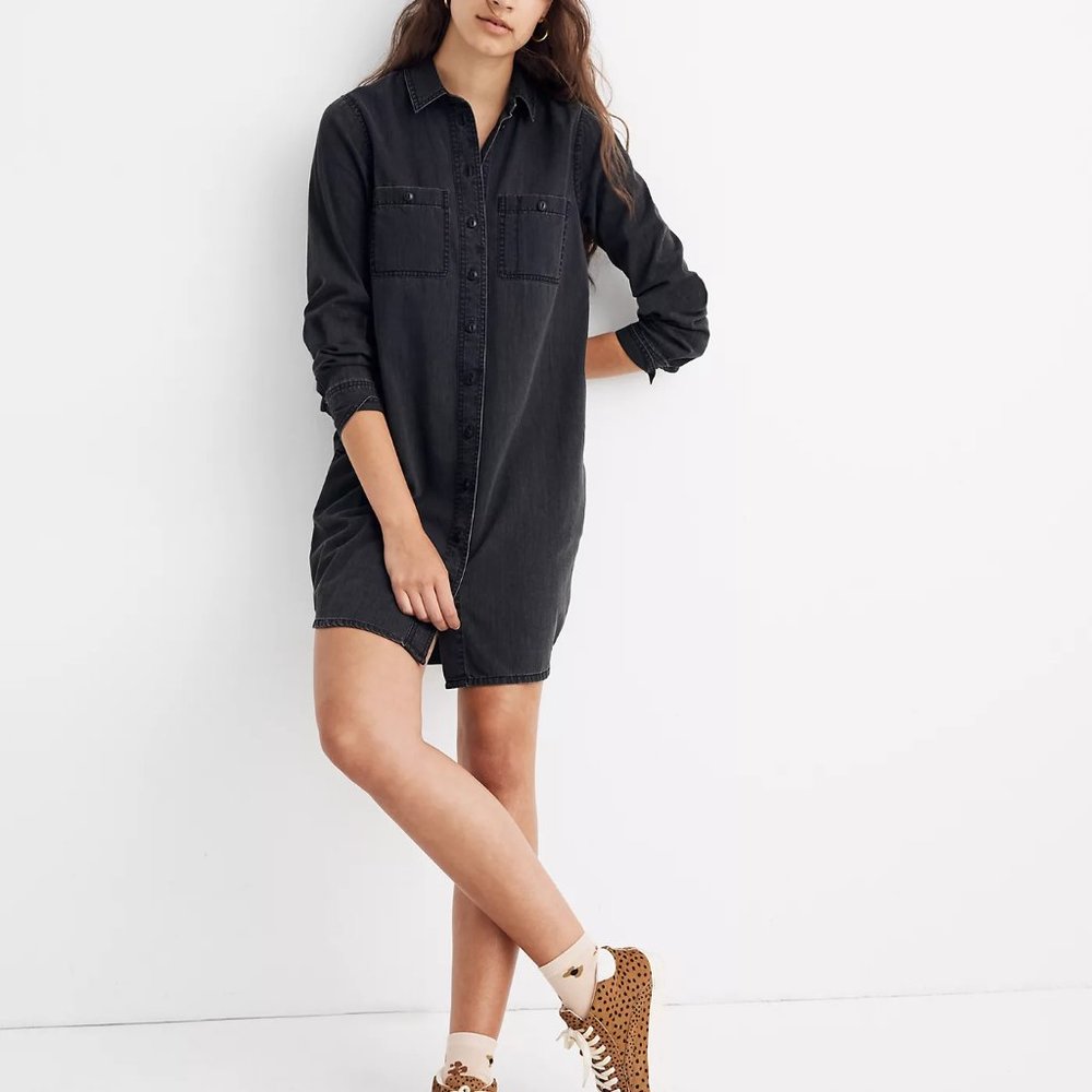 Madewell Black Denim Shirtdress